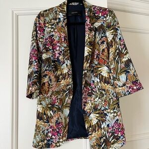Zara Women's Tropical Floral Blazer - Multicolor